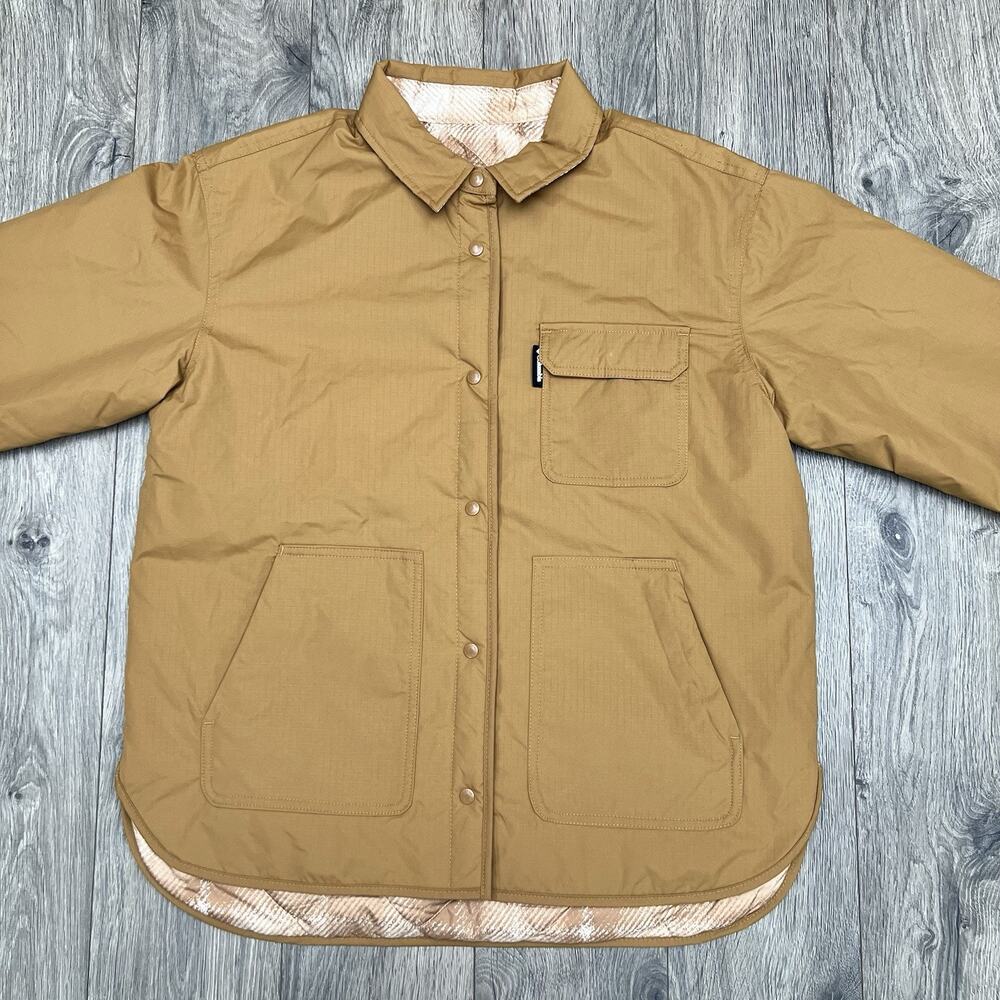 Columbia Longhorn Ridge Reversible Shirt Jacket Size XL Womens Brown $130